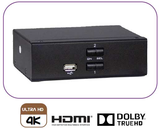 ANGUSTOS AD-H21L - Desktop - 2 Port HDMI KVM Switch