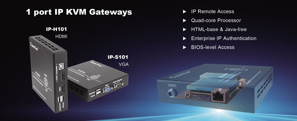 CyberView 1 Port IP KVM Gateway