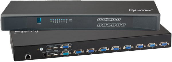 CyberView 8 Port VGA USB Hub KVM Switch - 1 Local + 1 Extended Remote Users (CV-802H)