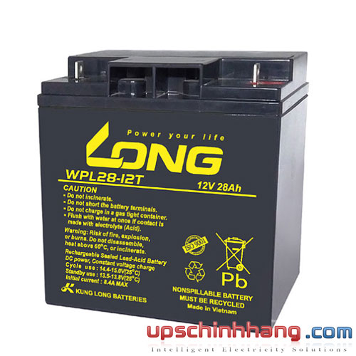 Bình ắc quy kín khí Long 12V-28Ah (WPL28-12T)