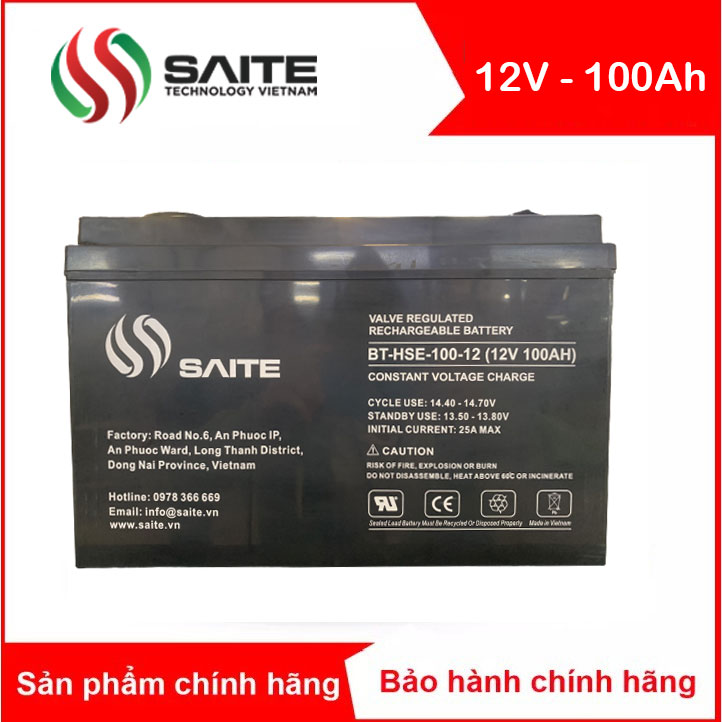 Bình ắc quy kín khí SAITE 12V - 100Ah (BT-HSE-100-12)