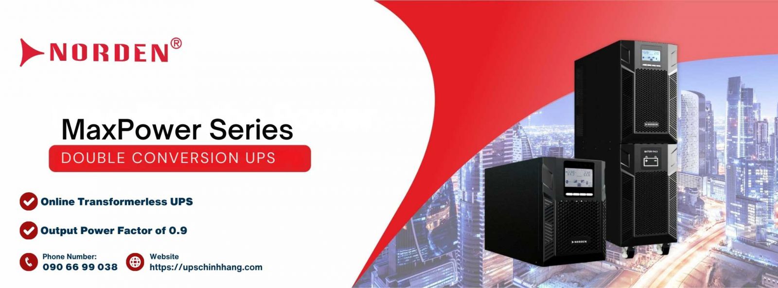 banner UPS Norder MaxPower series 1-3kVA