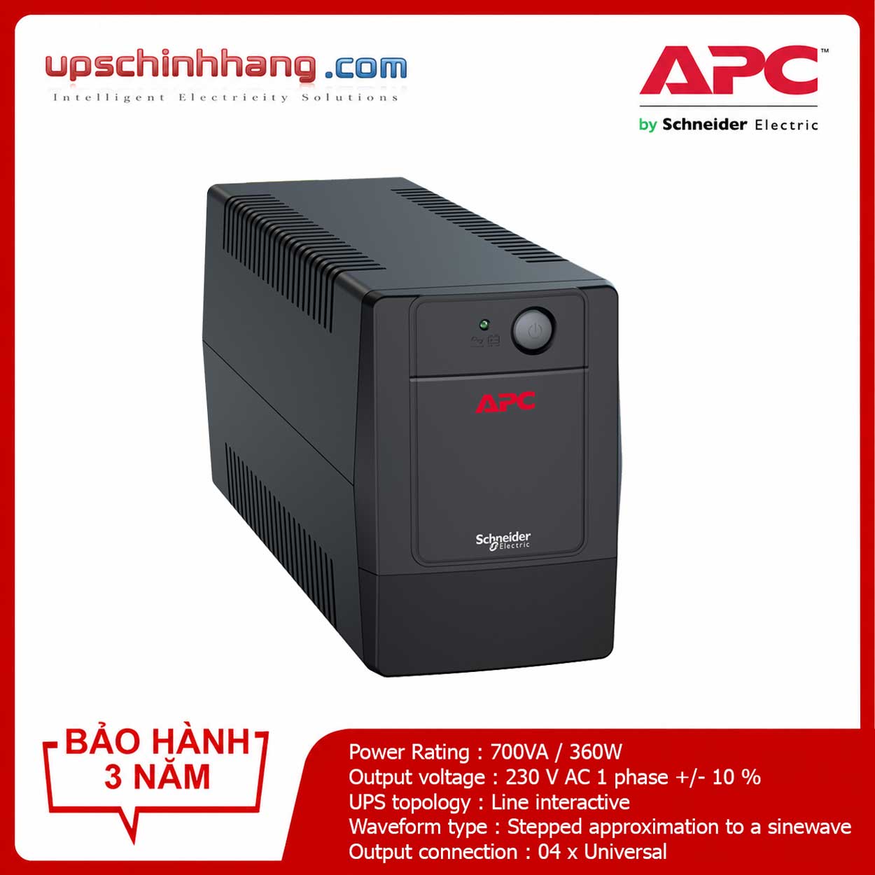 UPS APC BVG700I-MSN 700VA/360W