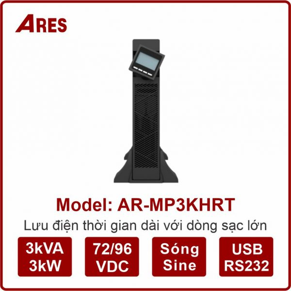 Bộ lưu điện ARES AR-MP3KHRT 3KVA/3KW True Online (PIN Ngoài)