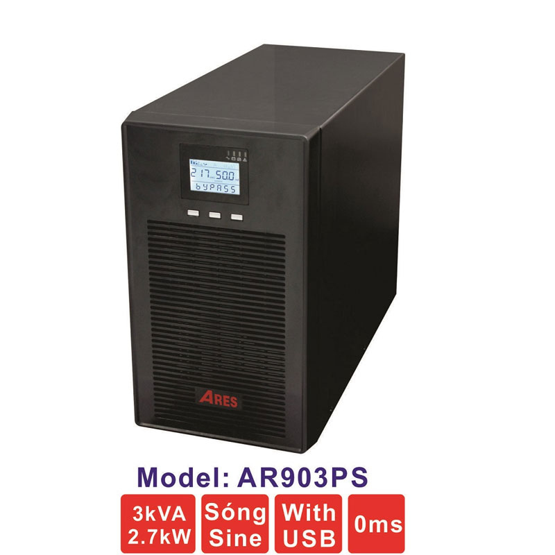 Bộ lưu điện (UPS) ARES AR903PS 3KVA (2700W) True Online