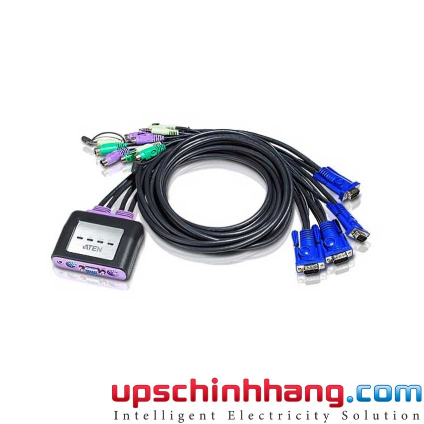 ATEN CS64A - 4-Port PS/2 VGA/Audio Cable KVM Switch (1.8m)