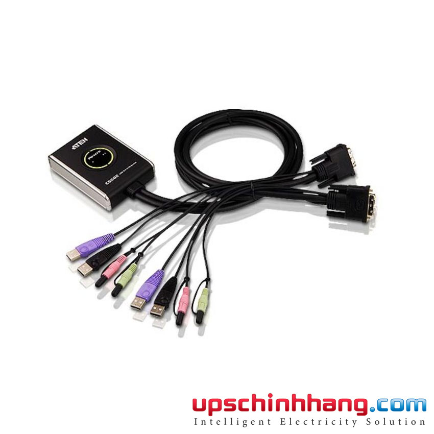ATEN CS682 - 2-Port USB DVI/Audio Cable KVM Switch with Remote Port Selector