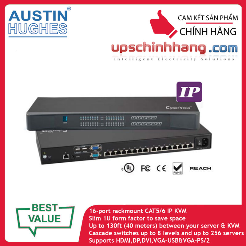 CyberView UIP-1602 | 16-port Combo Cat6 IP KVM