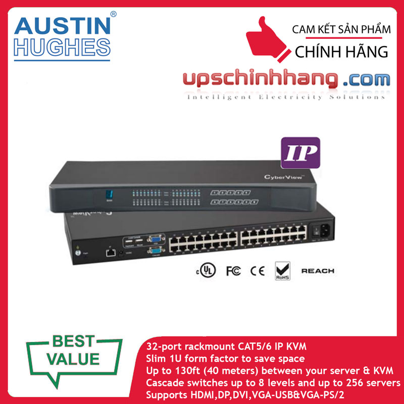 CyberView UIP-3202 | 32-port Combo Cat6 IP KVM