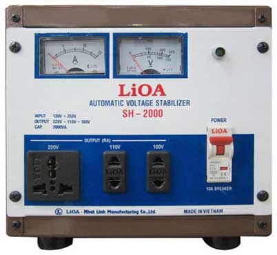 giao diện phía trước ổn áp LiOA SH-2000