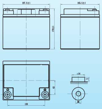 kích thước ắc quy Vision CP12400F-X