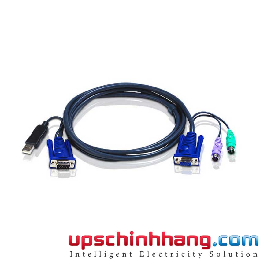 ATEN 2L-5502UP - 1.8M USB KVM Cable with built-in PS2 to USB Converter