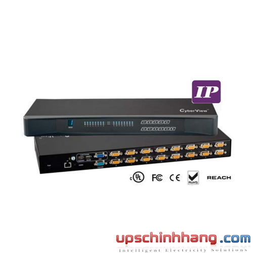 CyberView IP-1602 16-Port Single User USB & PS/2 KVM-over-IP Switch w/ Cables