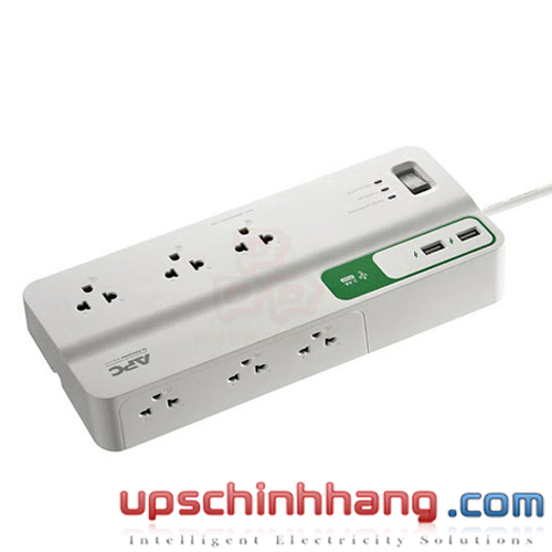 Ổ cắm chống sét lan truyền APC PM63U-VN, 2 cổng sạc USB