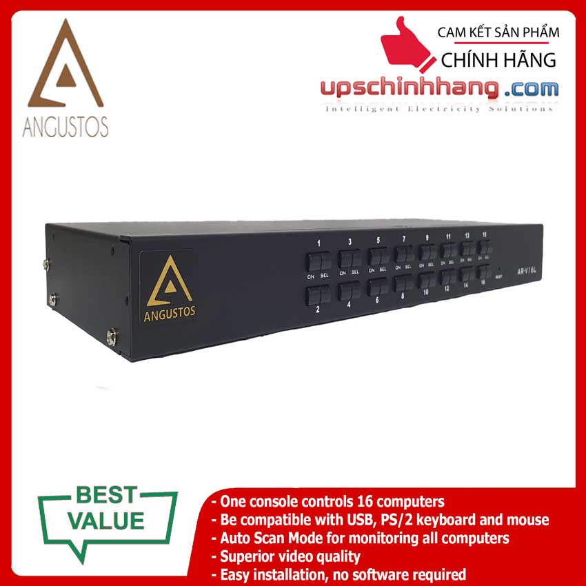 ANGUSTOS AR-V16L - Rackmount - 16 Port VGA KVM Switch