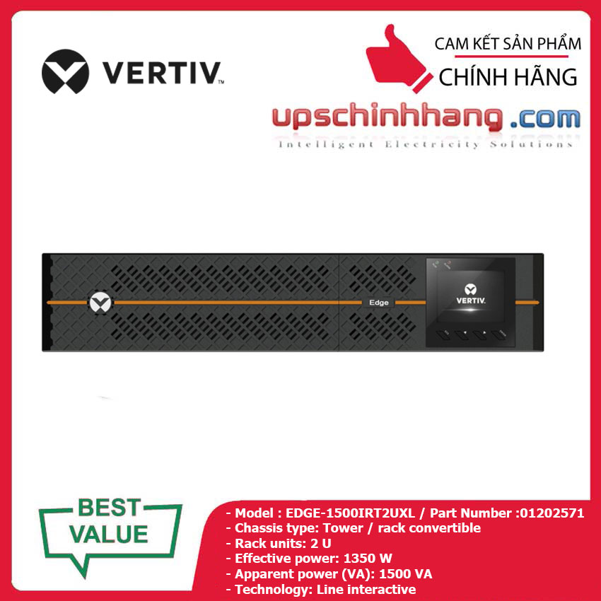 Bộ lưu điện Vertiv EDGE-1500IRT2UXL (01202571)